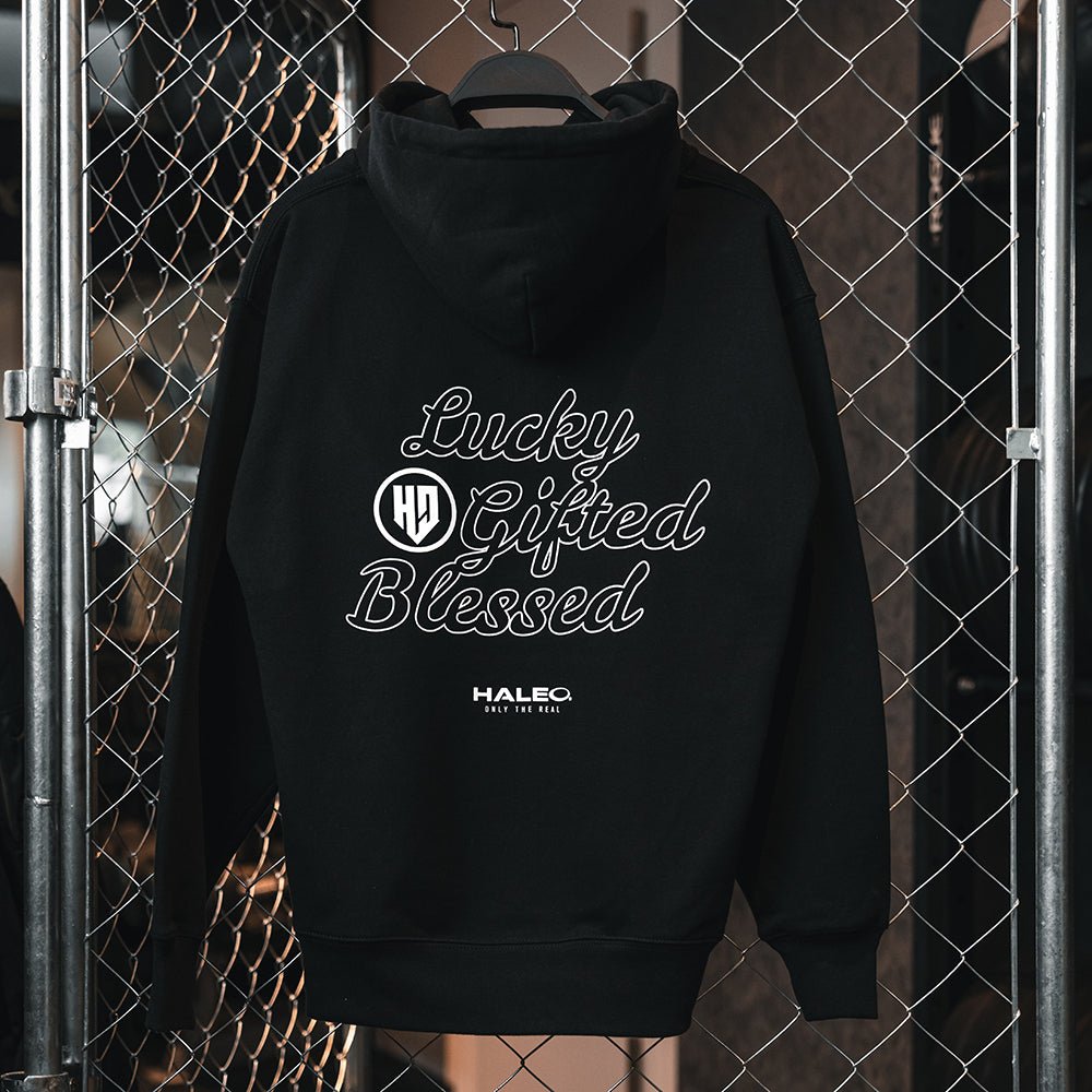 2024 HALEO LUCKY GIFTED BLESSED HOODIE BLACK - HALEO×バルクスポーツ公式ストア